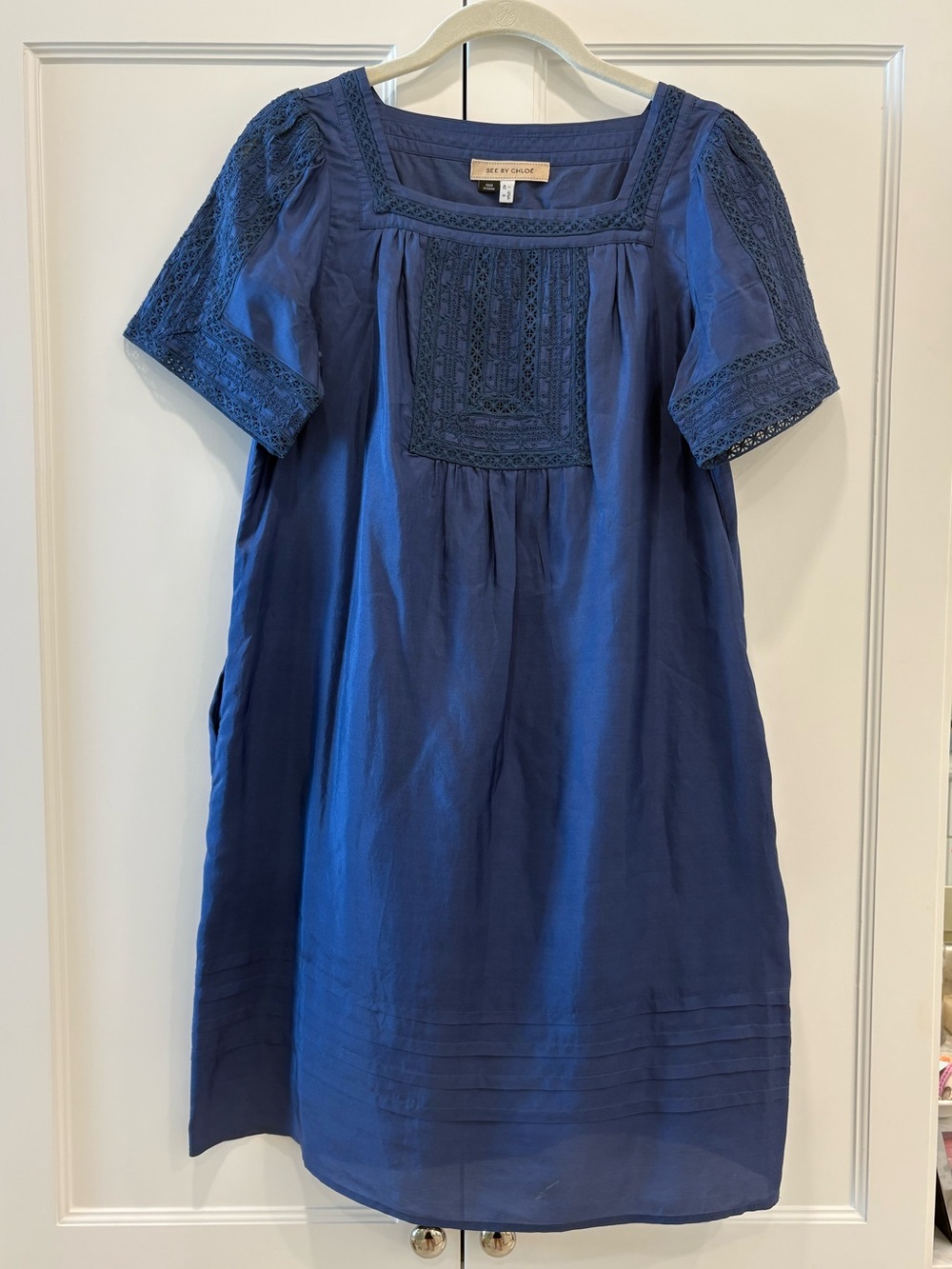 See by Chloe Navy Silk Dress